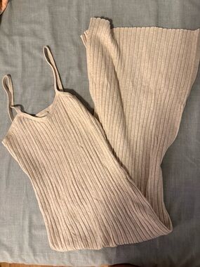 Universal Thread Ribbed Maxi Dress — Light Beige